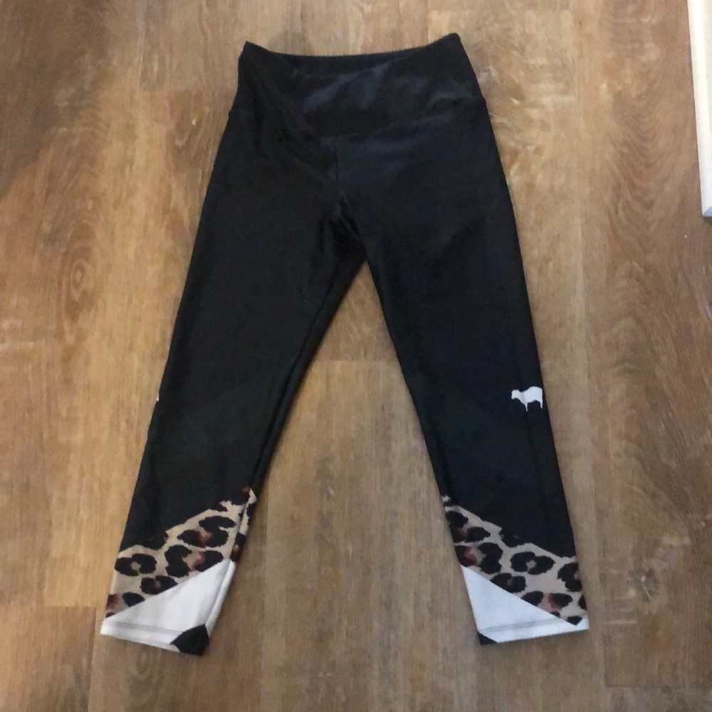 Goldsheep Capri Leopard Stripe Leggings